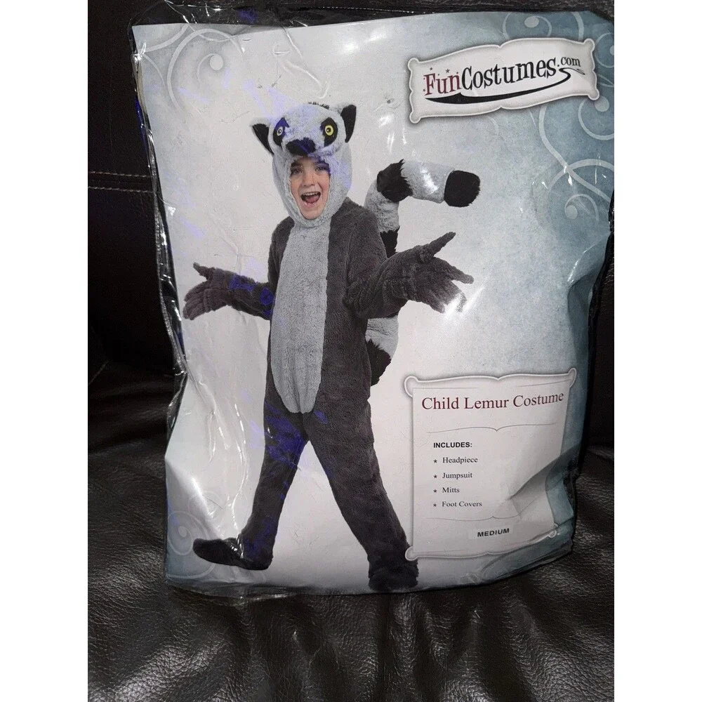 Lemur Halloween Costume Kids Size Medium 8-10 Years New In Bag